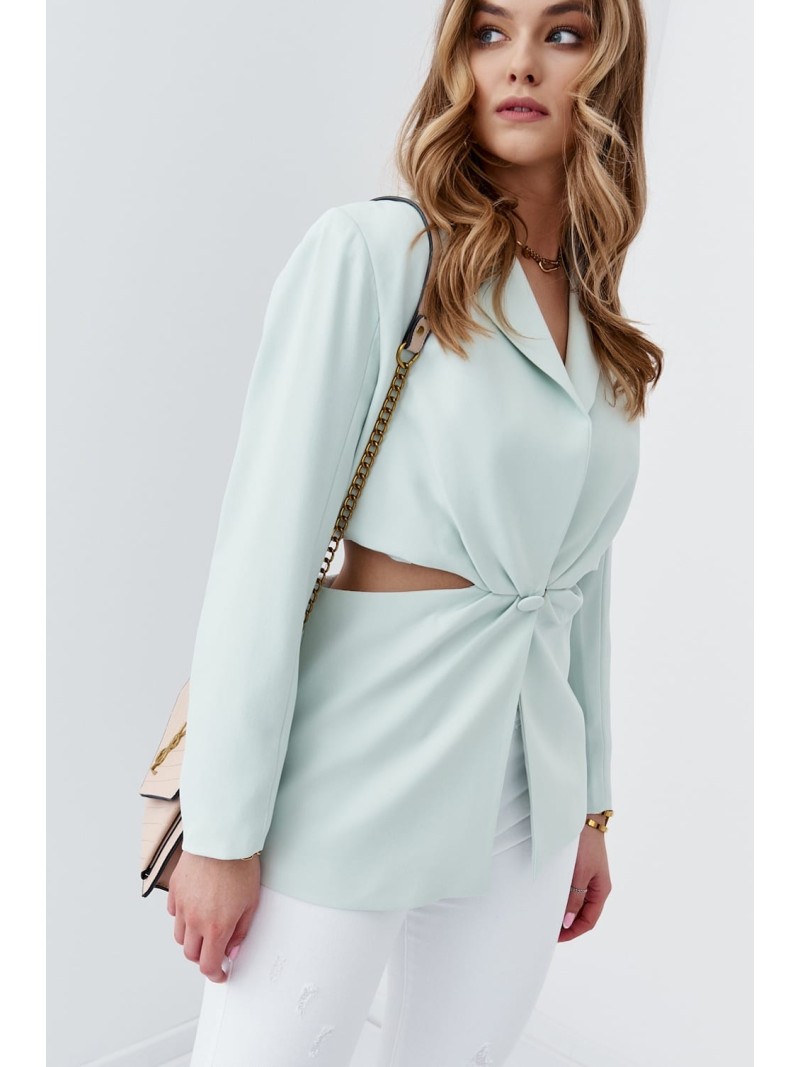 Impressive jacket with cutouts at the waist, mint 6904 - Online store - Boutique